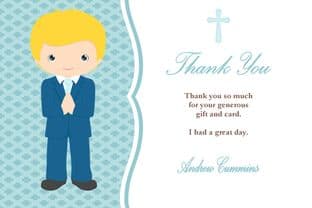 Personalised Boy Thank You Card Design 1