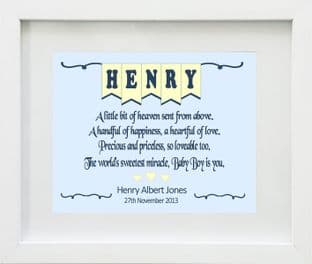 Personalised Boys Name Bunting Print