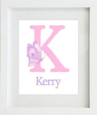 Personalised Butterfly Letter Print