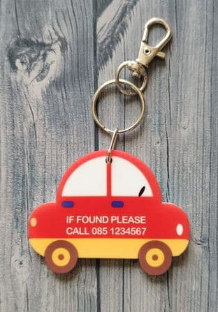 Personalised Car Contact Details Keyring