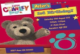 Personalised Charley Bear Invitations