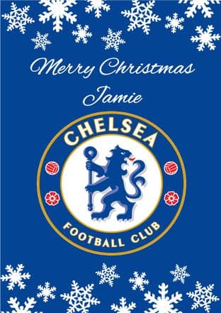 Personalised Chelsea FC Christmas Card