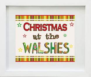 Personalised Christmas at the .... Family Name Print