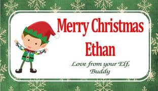 Personalised Christmas Chocolate Bar Wrapper Boy Elf