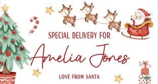 Personalised Christmas Chocolate Bar Wrapper Special Delivery