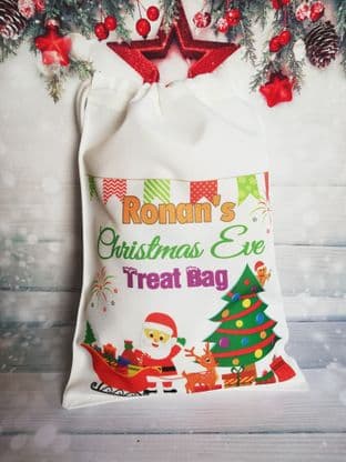 Personalised Christmas Eve Drawstring Treat Bag
