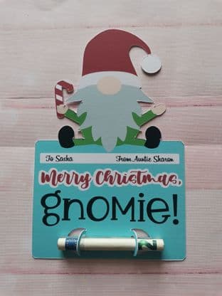 Personalised Christmas Gift Money Holder - Gnome/Gonk