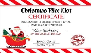 Personalised Christmas Good List Award Bar Wrapper