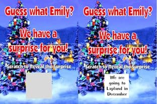 Personalised Christmas Theme Reveal Scratch Card