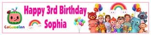 Personalised Cocomelon Banner BLUE OR PINK OPTION