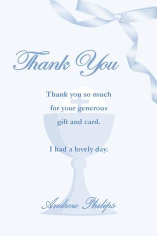 Personalised Communion Boy Thank You Cards Design 3