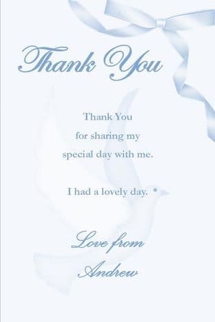 Personalised Confirmation Blue Thank You Cards Design 4