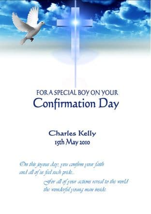 Personalised Confirmation Card Boy Design 3