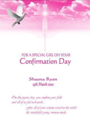 Personalised Confirmation Card Girl Design 4