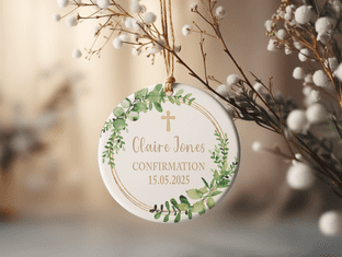 Personalised Confirmation Foliage Wreath Keepsake Ornament