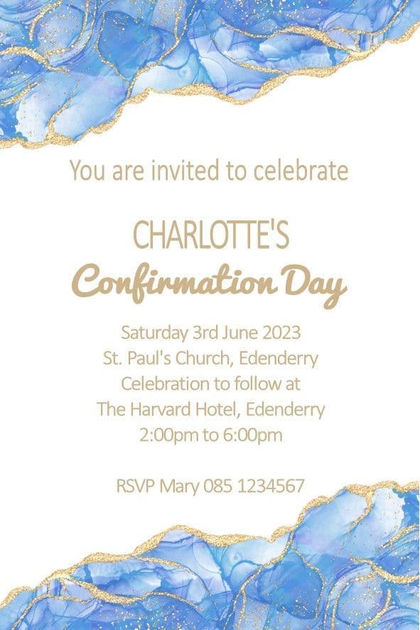 Personalised Confirmation Invitations Son