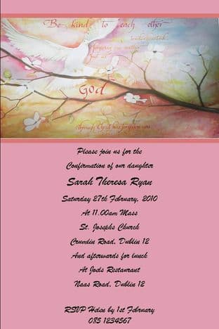 Personalised Confirmation Invitations Daughter Design 1