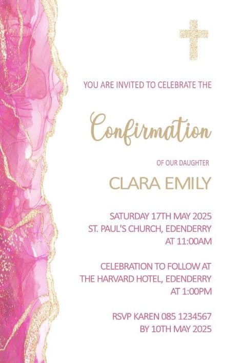 Personalised Confirmation Invitations Son