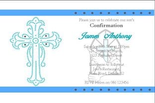 Personalised Confirmation Invitations Son Design 2