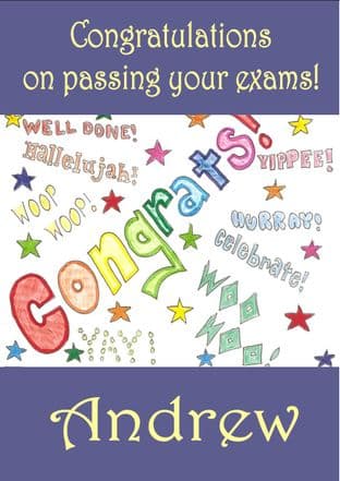 Personalised Congratulation on Passing Your Exams Card 2