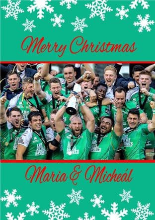Personalised Connaught Rugby Christmas Card