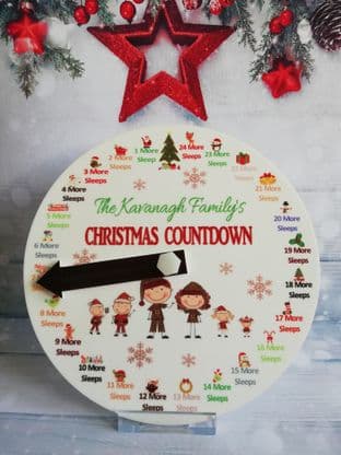 Personalised Countdown to Christmas Clock 1