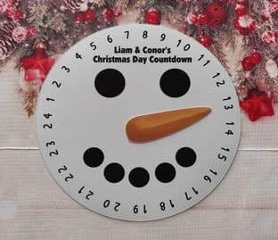Personalised Countdown to Christmas Magnetic Fridge Snowman