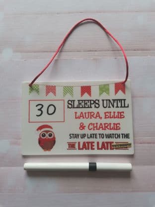 Personalised Countdown to Late Late Toy Show Plaque