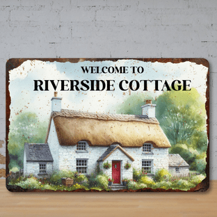 Personalised Country Cottage Vintage Style Metal Sign