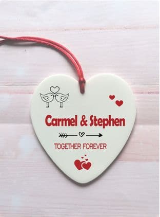 Personalised Couples Names Acrylic Heart