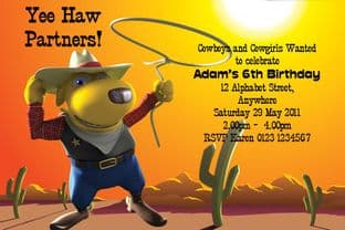 Personalised Cowboy Theme Invitations