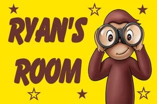 Personalised Curious George Door Plaque