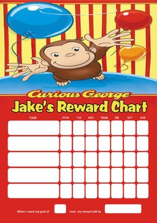 Personalised Curious George Reward Chart (adding photo option available)