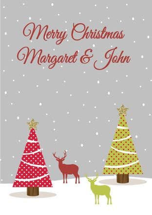 Personalised Deer Christmas Card