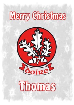 Personalised Derry Crest Christmas Card