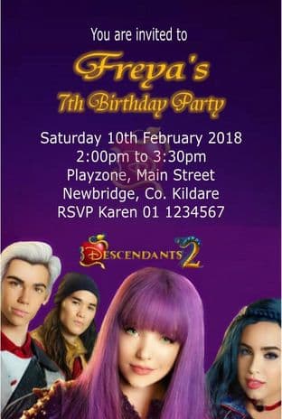 Personalised Descendants Invitations