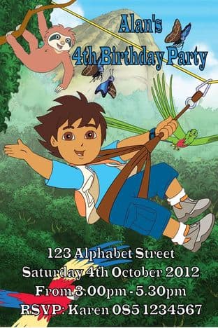 Personalised Diego Invitations