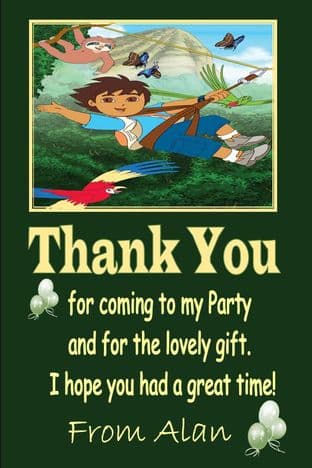 Personalised Diego Thank You Cards