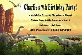 Personalised Dinosaur Theme Invitations Design 2