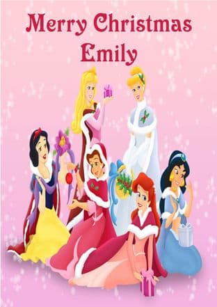 Personalised Disney Princess Christmas Card