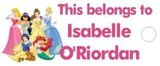 Personalised Disney Princess Keyring School Bag Name Tag