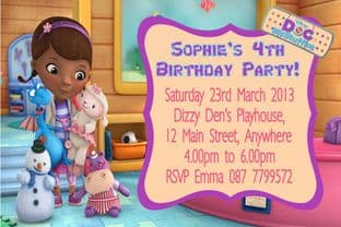 Personalised Doc McStuffins Invitations