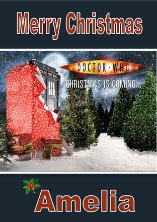 Personalised Doctor Who Christmas Card