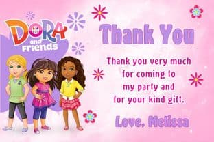 Personalised Dora and Friends Thank You Cards