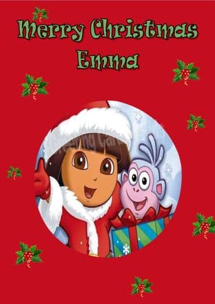 Personalised Dora the Explorer Christmas Card 1