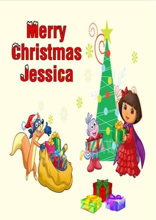 Personalised Dora the Explorer Christmas Card 2