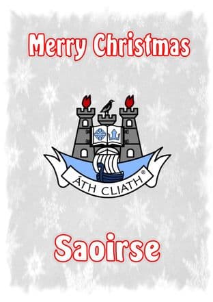 Personalised Dublin Crest Christmas Card