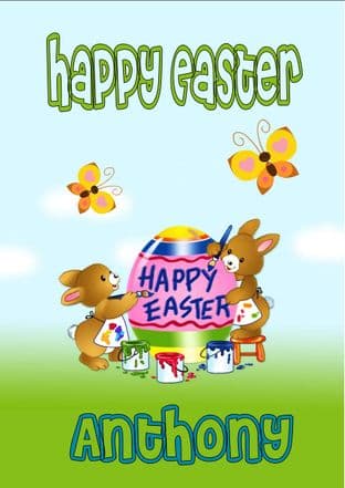 Personalised Easter Bunnies Easter Card