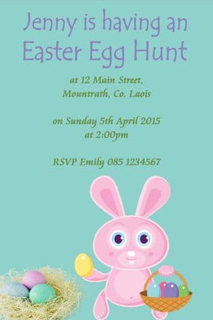 Personalised Easter Party or Egg Hunt Invitations