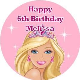 Personalised Edible Barbie Cake Topper